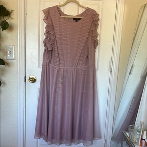 Lane Bryant Lilac Flutter Sleeve A-Line Midi Dress